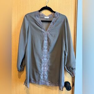 Vintage Emilio Pucci for Formfit Rogers Grey Sheer Chemise with Lace